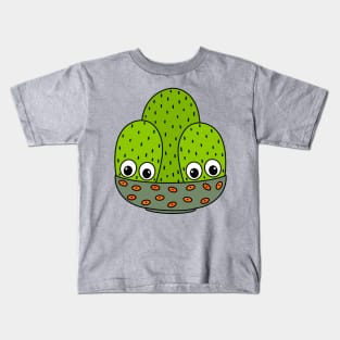 Cute Cactus Design #309: Cacti Bunch In A Bowl Planter Kids T-Shirt